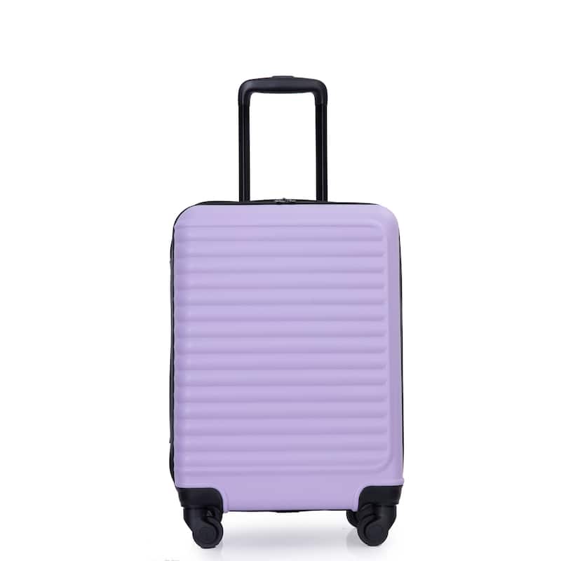 20" Carry on Luggage Lightweight Suitcase with Retractable Rubber